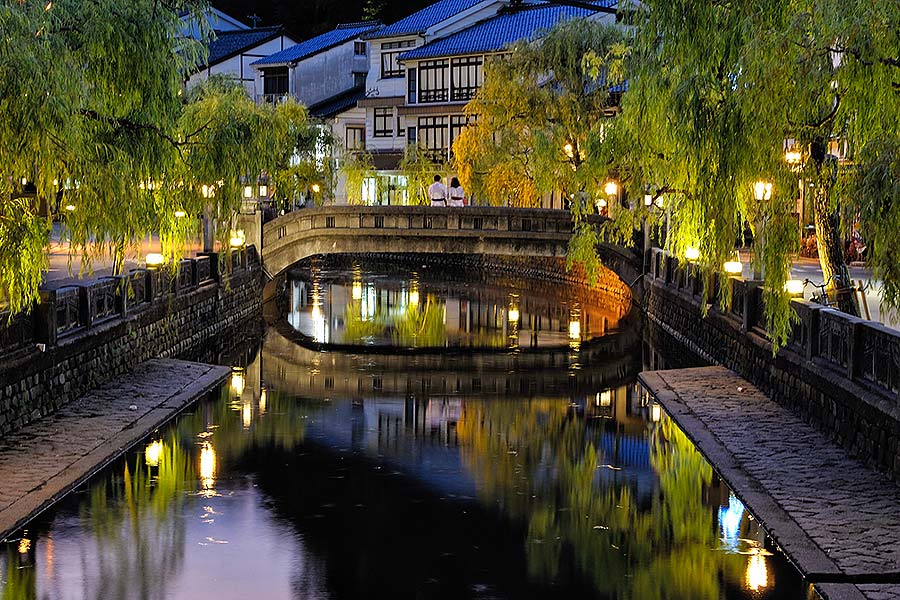 The willow-lined river of Kinosaki Onsen